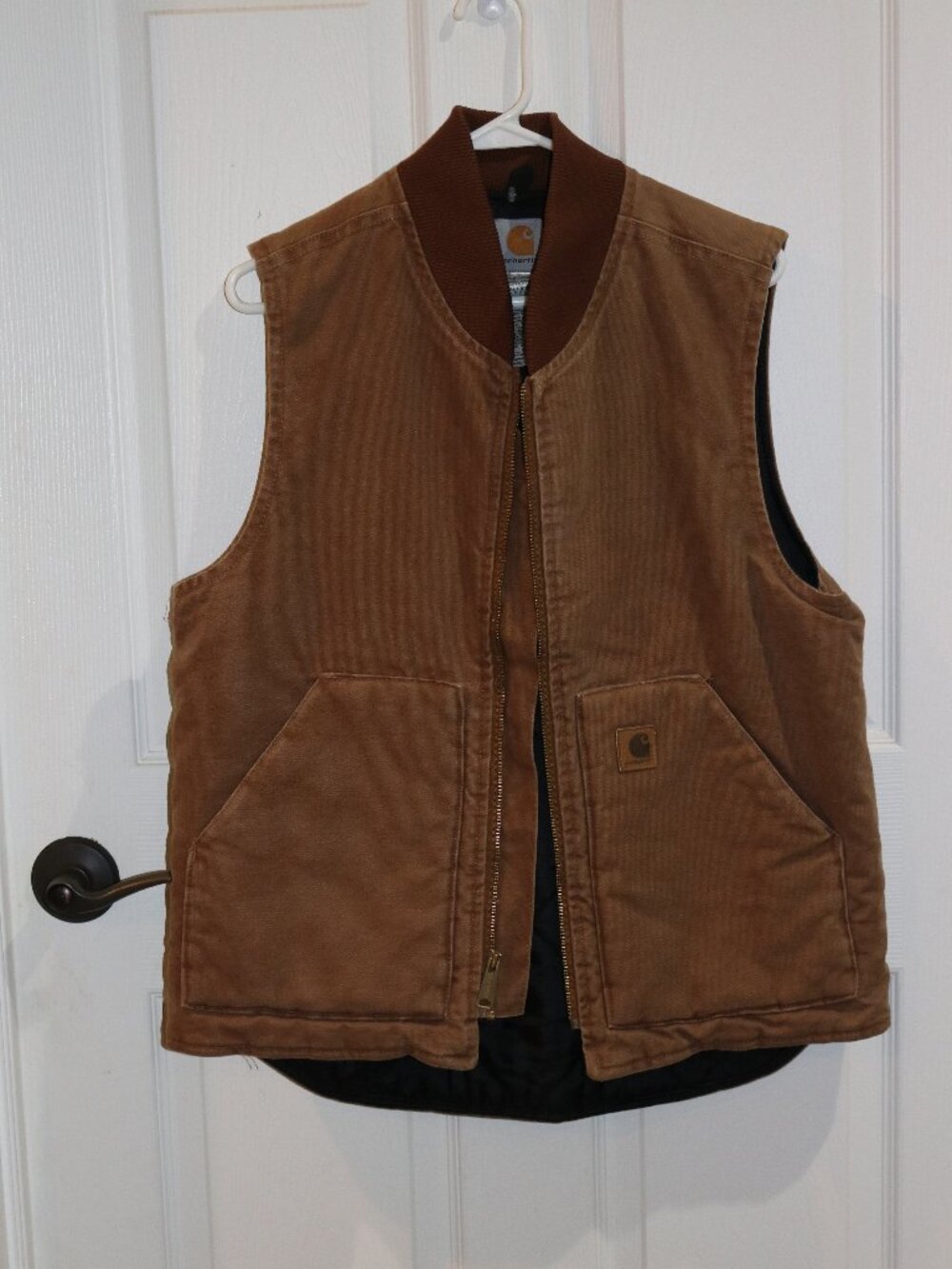 Women's Carhartt lined vest. Tan/brown. Size medium.